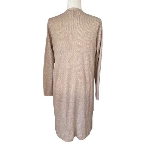 Eileen Fisher organic linen ribbed knit duster cardigan wheat color medium - Picture 5 of 6